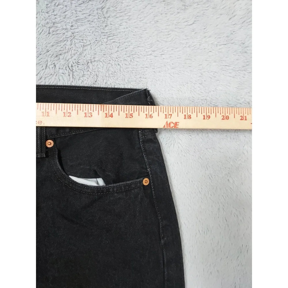 Levis 501 Jeans Mens 32x34 Original Fit Button Fly Black Denim Straight Leg EUC